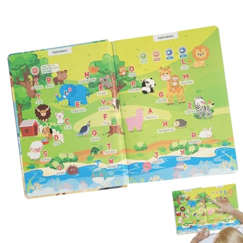 Hozaenwa Libro De Palabras con Voz,Libros para Aprender A Hablar - Juguete Interactivo Electrónico 14 Temas 260+ Palabras Desarrollo del Habla Educación Temprana Primeros Años