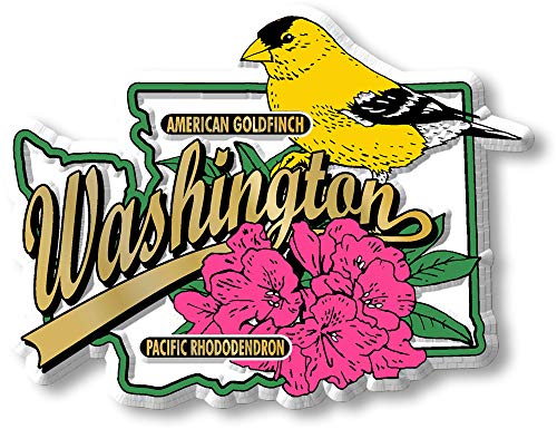 Imán decorativo Estado de Washington 3.1" x 2.3" miniatura 1