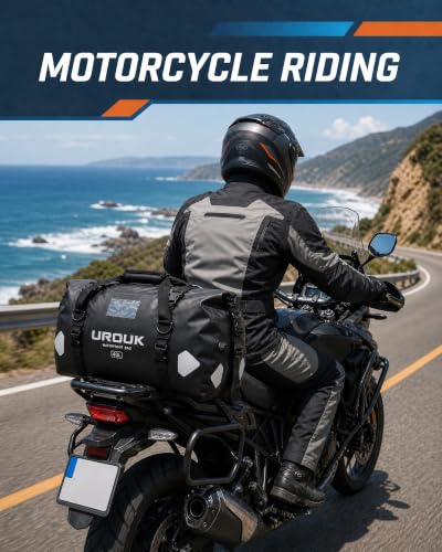 Bolsa impermeable tipo Duffel 40L para motocicleta, mochila con cierre roll-top, resistente para viaje, camping, pesca, navegación y kayak miniatura 4