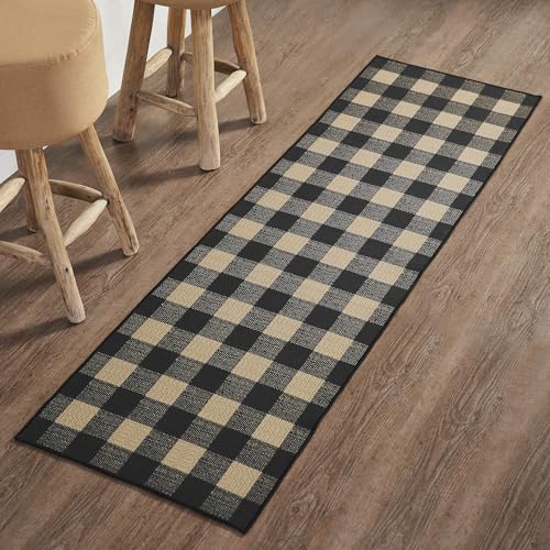 Vhcbrandsblackcheckindoorrugrunnerrect22x78polyesterarearugaccentrugfloordecorblackcheckcollectionrectangle22x78countryblack Urban Country Home Decor Vhc brands black check indoor rugrunner rect 22×78 polyester area rug accent rug floor decor black check collection rectangle 22×78 country black urban country home decor