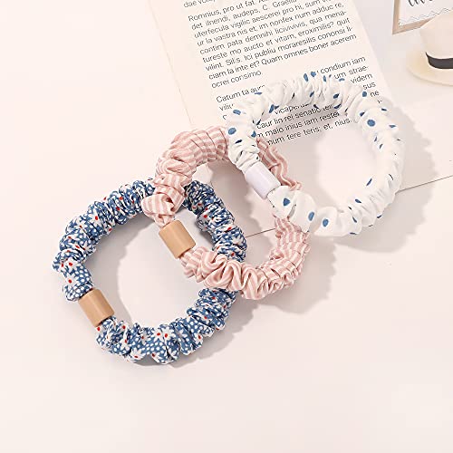 Image of Hair Ties Scrunchies - Small Mini Scrunchy for Women Thick Hair Accessories Cute Soft No Slip Hair Elastics Ponytail Holder for Curly Hair No Damage Hairties Gift for Girls