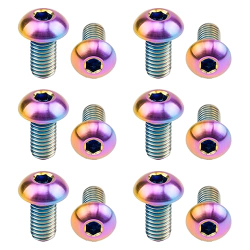 TGCWENG GR5 �`�^�� Ti Allen �Z�p M5x10 �J�b�v�w�b�h�{���g�X�N�����[ 12�� ���]�� �o�C�N �E�H�[�^�[�{�g���P�[�W�ƃf�B�X�N�u���[�L�T�C�N�����[�^�[�l�W�ɍœK (�J���t��)