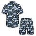 Shin Fashion Couple Matching Pajamas Sets Dreamy Night Button Down Shirt Sleepwear Loungewear Men 3X-Large