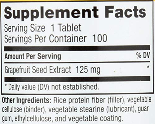 image for NutriBiotic – Grapefruit Seed Extract Tablets 125mg, 100 Count | Pre