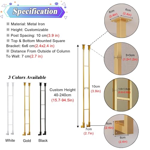 Balaustre de hierro forjado de dos filas personalizable de 100 y 150 cm 4