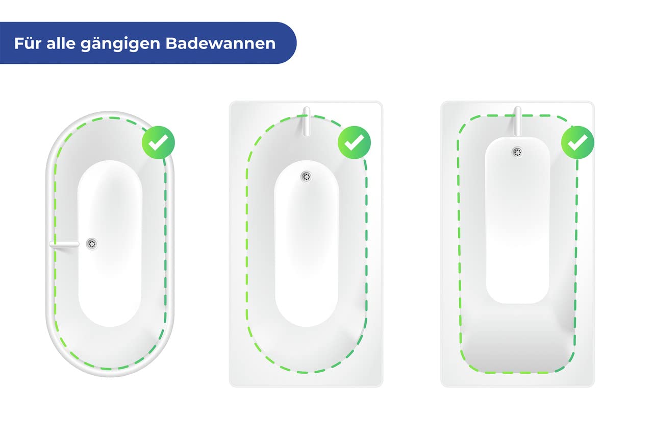 WENKO Badewannensitz Mod. Secura ausziehbar Tragkraft 120 kg TÜV GS geprüft Breite variabel 55 bis 65 cm Sitzfläche 37 x 27 cm Farbe Silber