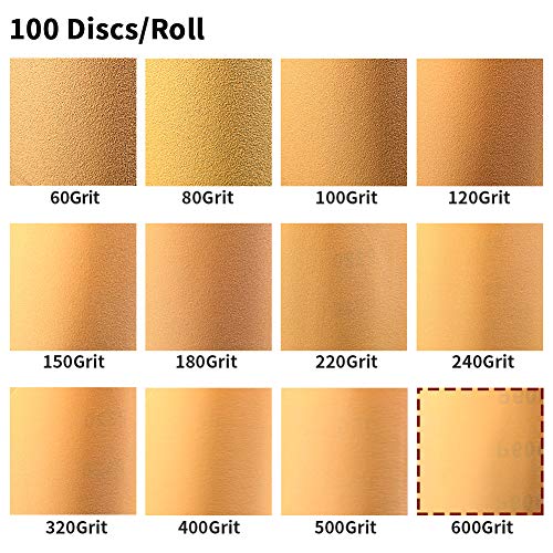 Image of SPEEDWOX 100 Pcs 600 Grit 5 inch Round Sanding Discs Sandpaper Roll