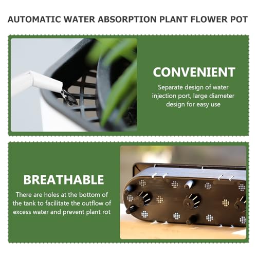 Pots de fleurs auto-arrosants SOIMISS en PP rigide et structure durable avec indicateur