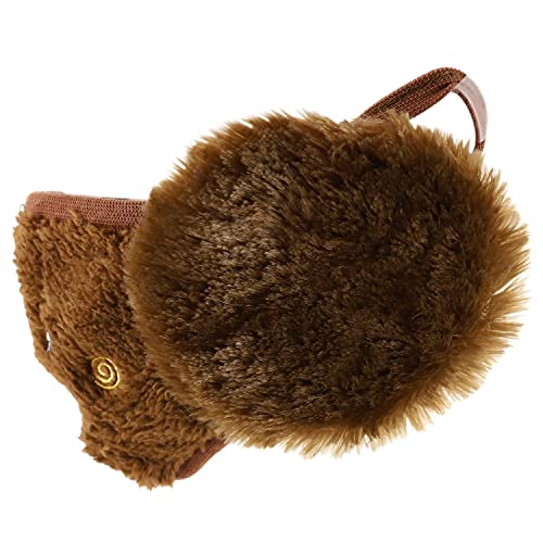 Image of Trendy Apparel Shop Kids Winter Animal Face Breathable Bear Fur Mask & Earmuffs