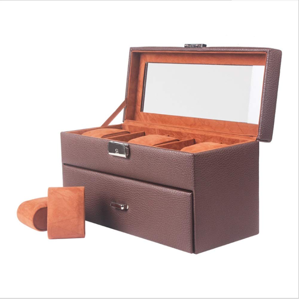 Scatole per Orologi Scatola porta orologi in legno marrone, scatola da 10 pezzi, decorativa banco per il Compleanno di Natale