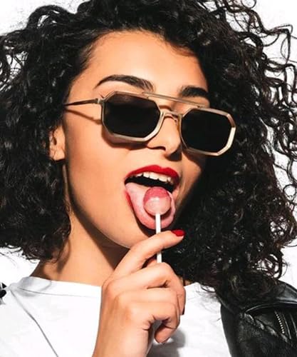 Image of Hexagon Round Sunglasses Metal Frame Stylish Goggles For Men's and Women's