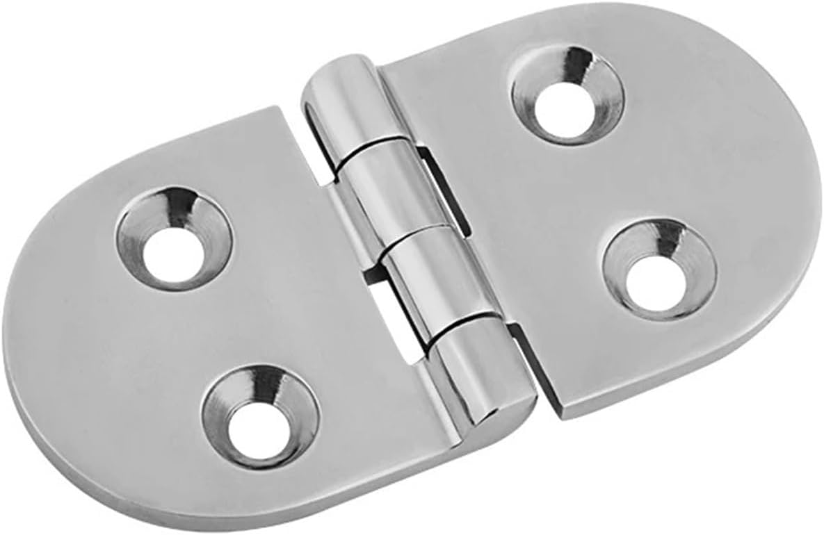 Butt Hinge, Multiple Styles Heavy Casting Hinge 316 Stainless Steel Flat 4/5/ 6 Holes for Boat Hardware,Parts(Semicircle 70x40mm)