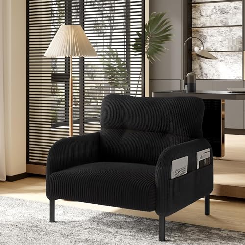 Sillón Plegable Corduroy Negro miniatura 1