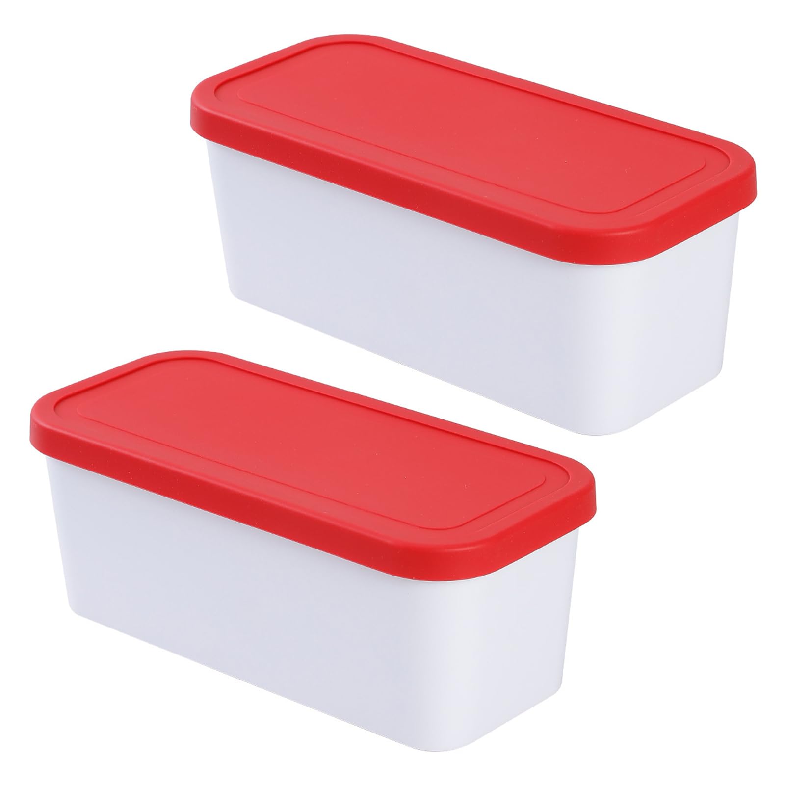 SHINLHUA Space Saving Stackable Ice Cream Organizers for Tidy Freezer Arrangement Family Size Ice Cream Bin