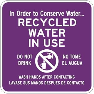 Recycled Water In Use Bilingual Sign - 18x18 - Reflective | Rust Free Aluminum