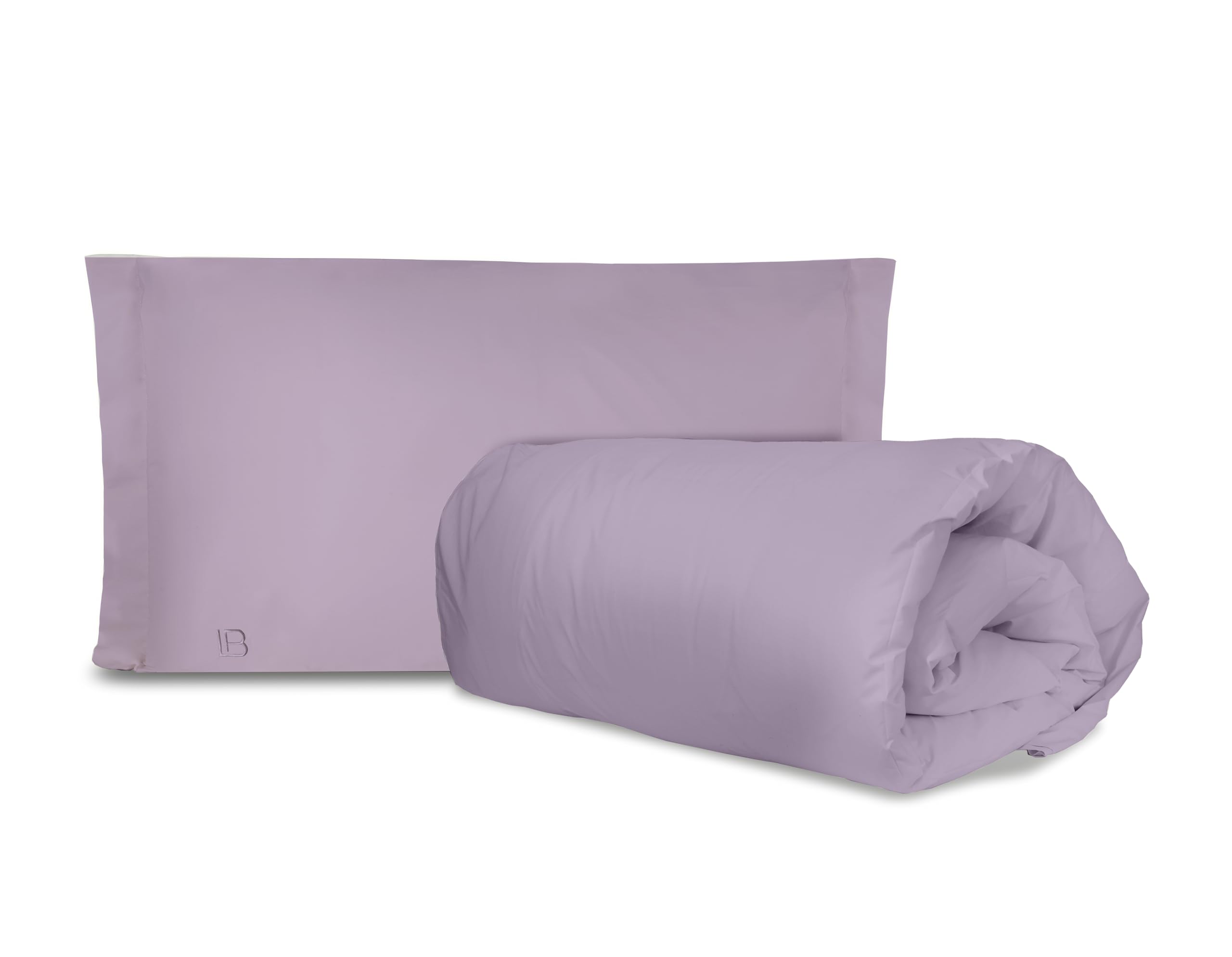 Parure de lit simple en percale lilas pour chambre apaisante