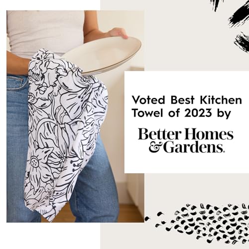 GEOMETRY Bar Towels for Kitchen - Spring & Summer Collection - Premium Towels for Cleaning Dishes & Glassware - Absorbent & Fast Drying Kitchen Towels - Soft Floral, 12" x 14" - 1-Piece — view 6