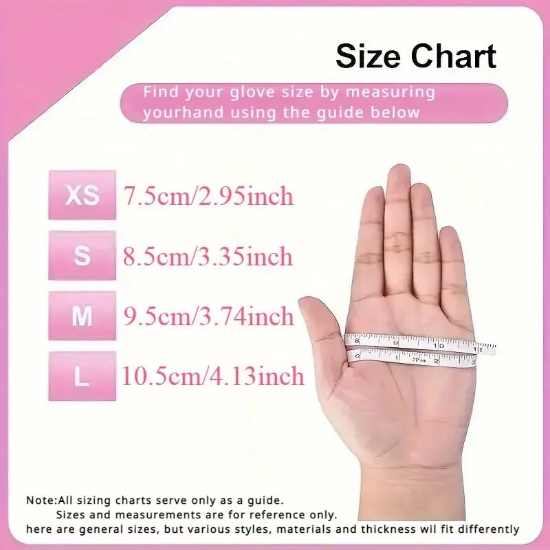 20/100 pezzi guanti rosa monouso tatuaggio for bellezza pulizia domestica cucina lavoro lavastoviglie in polvere senza(Pink 100PCS M)
