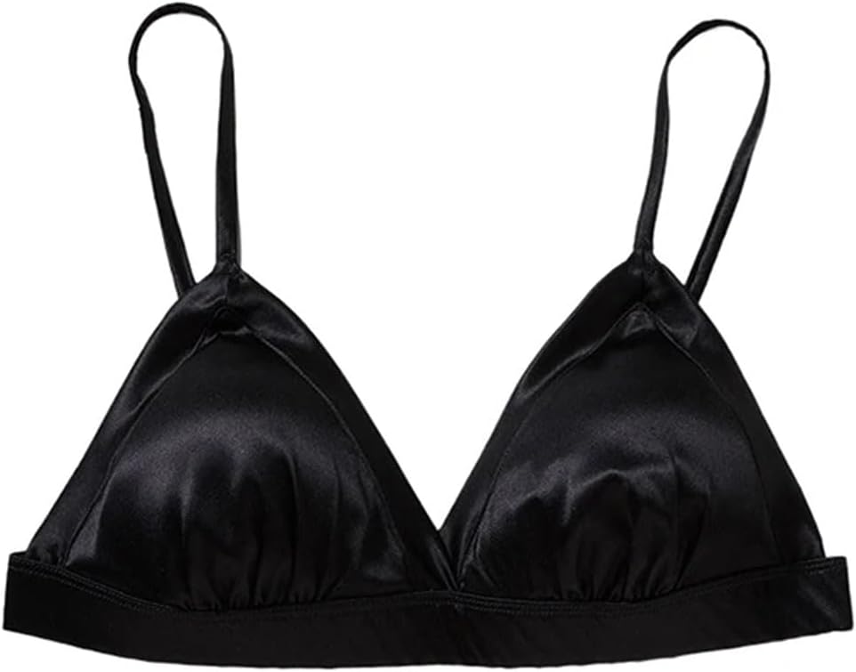 Women's Silk Bralette Wireless Bra Cups Padded Wire Free Lightly Lined Everyday