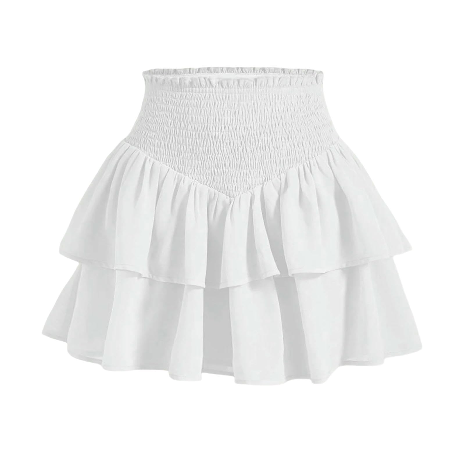 Spódnica estetyczna czarna plisowana spódnica vintage z falbanką mini spódnice streetwear wysoka talia oczko bandaż letnie spódnice, Czarny, L