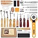 Produktbild 18 gewachste Nähgarn mit Handnähnadeln und Bohraube, 150 D, 1 mm Handstichband für Lederhandwerk DIY 37pcs Leather Sewing Tools