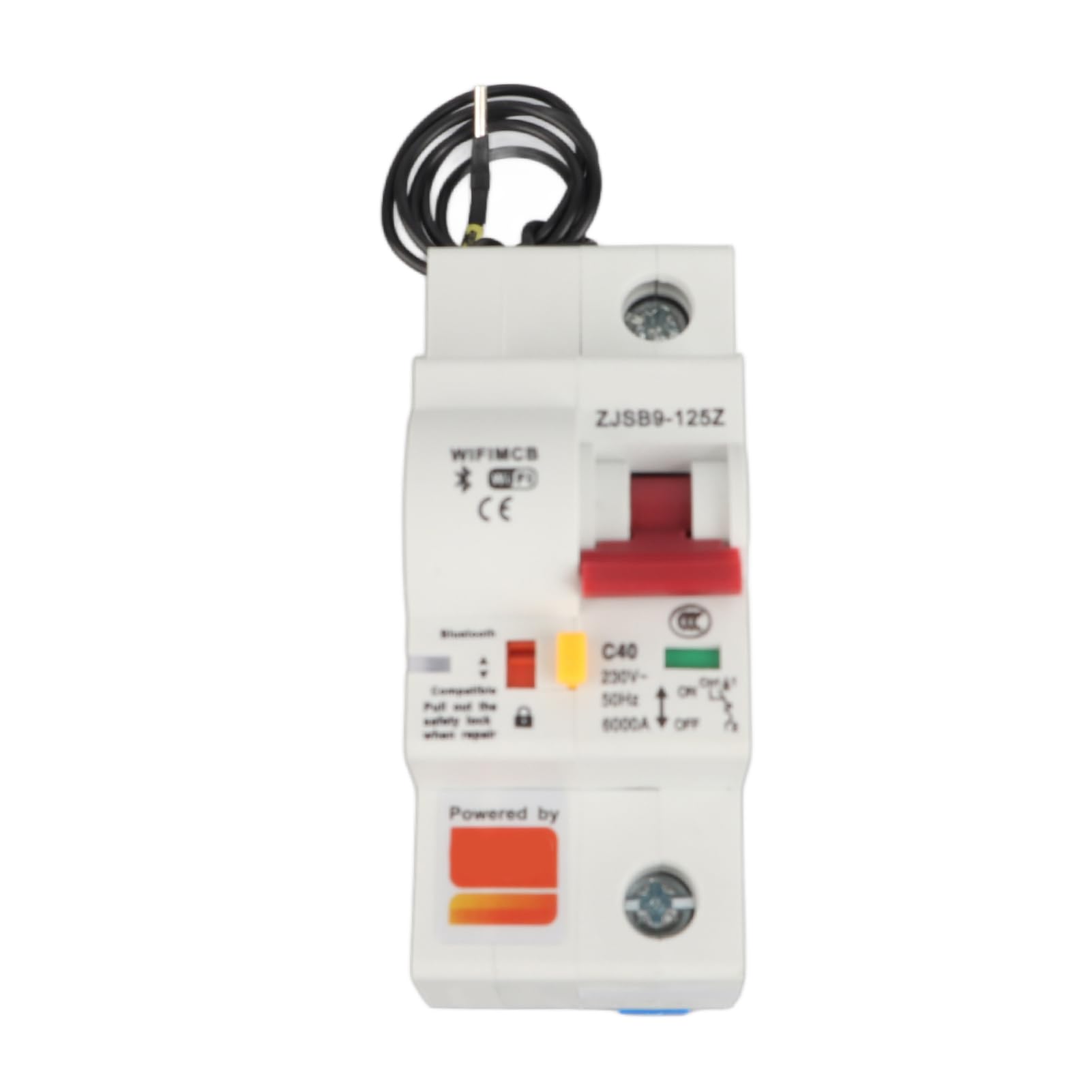 Smart Wifi Circuit Breaker with Flame Retardant Shell 1P 40A AC220V Din Rail Mounted Mobile App Remote Control for Home Solar PV System Grid