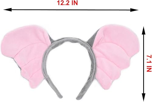 Miniatura 81 de HODRME - Diadema de orejas y cuernos de animales de felpa, para Halloween, Navidad, festival, fiesta temática de animales, cosplay, o disfraz