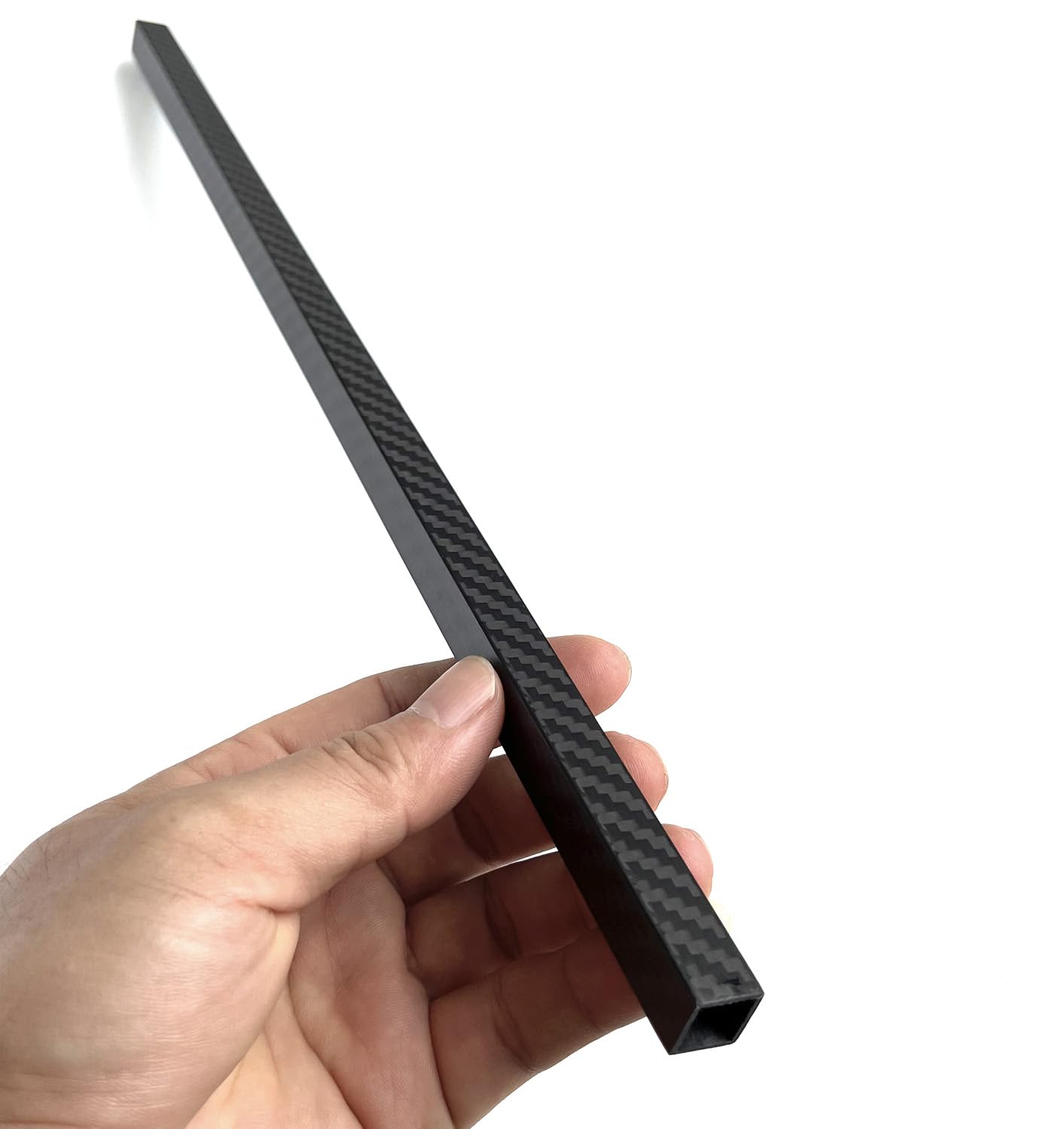 1 tubo cuadrado de fibra de carbono de 12 x 12 x 420 mm, grosor de pared de 1,0 mm, 16/20/25 mm disponible, acabado mate de sarga envuelto en rollo 3K