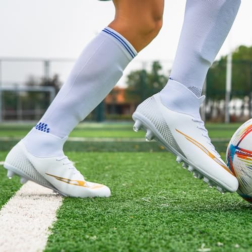 Wugehu Men’s Soccer Shoes Cleats Professional High Top Breathable Training Sneakers - Image 6