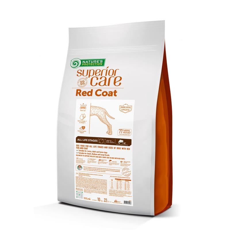 Superior Care Grain-Free Dry Dog Food - High Protein, Coat Shine Dog Food for All Breeds Red Coated All Life Stages Dogs, Fresh Pet Meal, Salmon, 22 lb