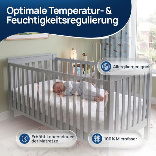 LILENO HOME Kinderbett Matratzenbezug 70x140 cm mit Reißverschluss – Ansicht 2