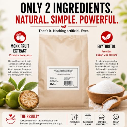 Image of Lakanto Bulk Classic Monk Fruit Sweetener with Erythritol - Bulk White Sugar Substitute, Baking, Extract, Sugar Replacement (Classic White - 20 kg)