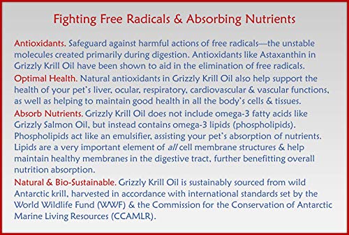 Grizzly Wild Antarctic Krill Oil All-Natural Antioxidant Dog Food Supplement, 4 Oz #TOP3