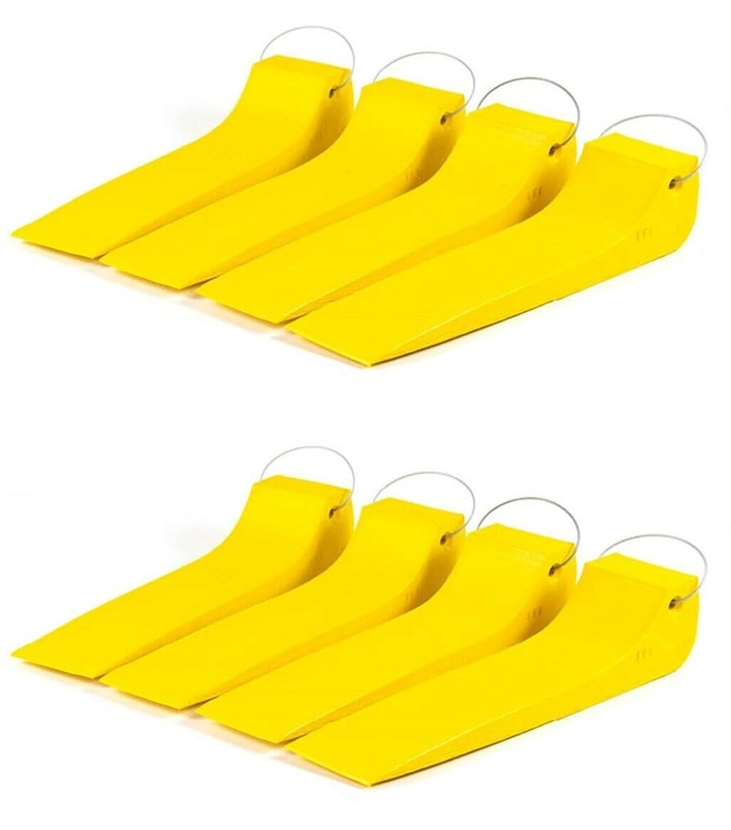BA Products Set of 8, 48-2 -x8 Yellow Tire Skates for Rollback, Car Hauler, Carrier, Tow Truck