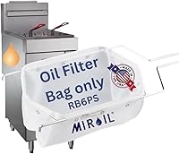 MirOil RB6PS EZ Flow Reusable Deep Fryer Oil Filter Bag - Extends Oil Life, Filters Hot/Cold Oil, Captures Tiny Particles (No Frame)