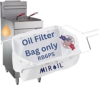 MirOil RB6PS EZ Flow Deep Fryer Oil Filter Bag – Reusable Grease Strainer to Extend Oil Life & Maintain Food Quality – Handles Hot or Cold Liquid – Deep Fryer Filter for Cooking (No Frame Included)