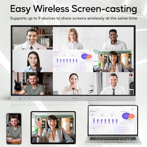 Image of Smart Board | 55 inch Interactive Whiteboard | 4K UHD | Android 14 | 8+128GB | Digital Whiteboard, Electronic White Board for Classroom Home Office | Wall Mount Included