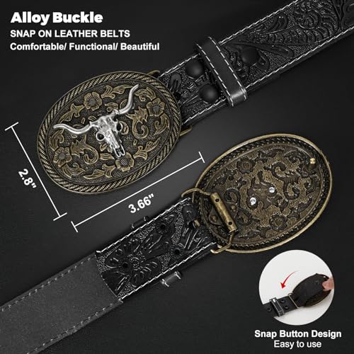 Image of BELTROAD Western Leather Buckle Belt for Men Women Cowboy Cowgirl Mens Leather Belt for Jeans Christmas Men's Belt Gifts
