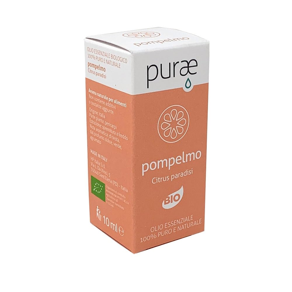 Purae Olio Essenziale Pompelmo Bio 100% Puro E Naturale, 10Ml - 4