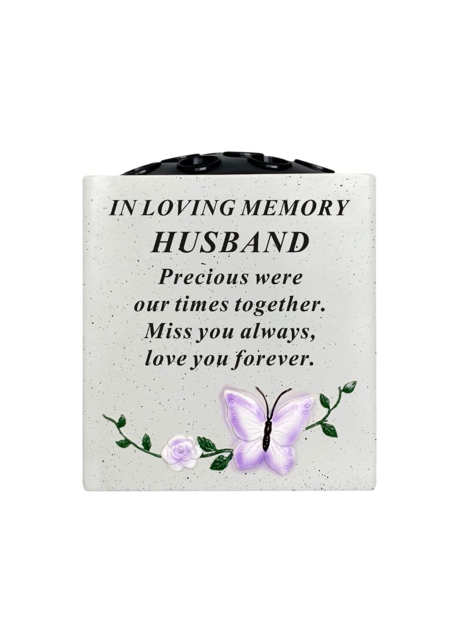 Husband Memorial Flower Vase Rose Bowl Holder Pot Crem Graveside Garden Ornament