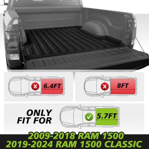 Image of TripleAliners 5.7FT Truck Bed Mat for 2009-2018 Ram 1500 &2019-2024 Classic