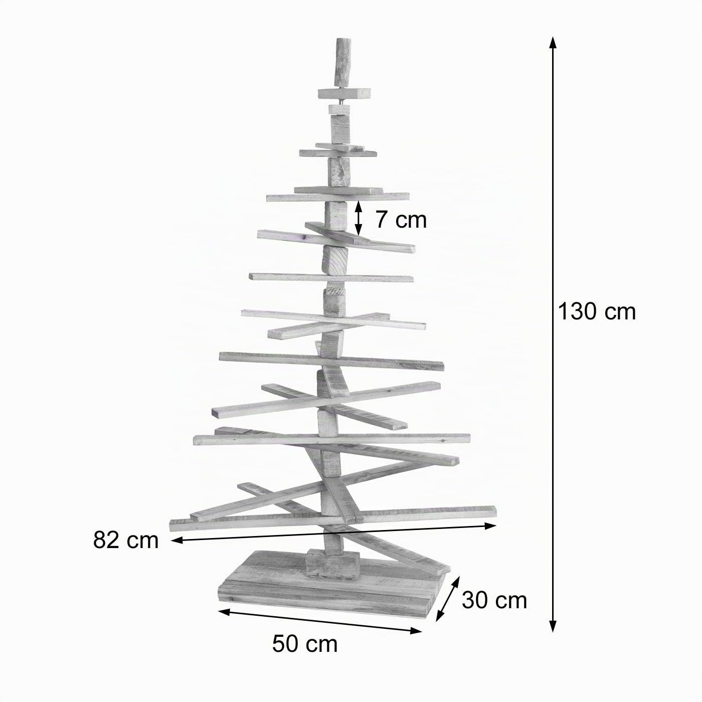 Sapin de Noël décoratif HWC-H77 Shabby-Look Blanc