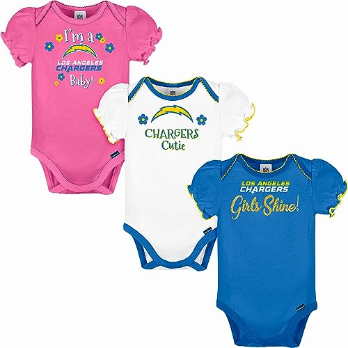 Image of Gerber NFL baby-girls Nfl Team 3 Pack Short Sleeve Onesie Bodysuit