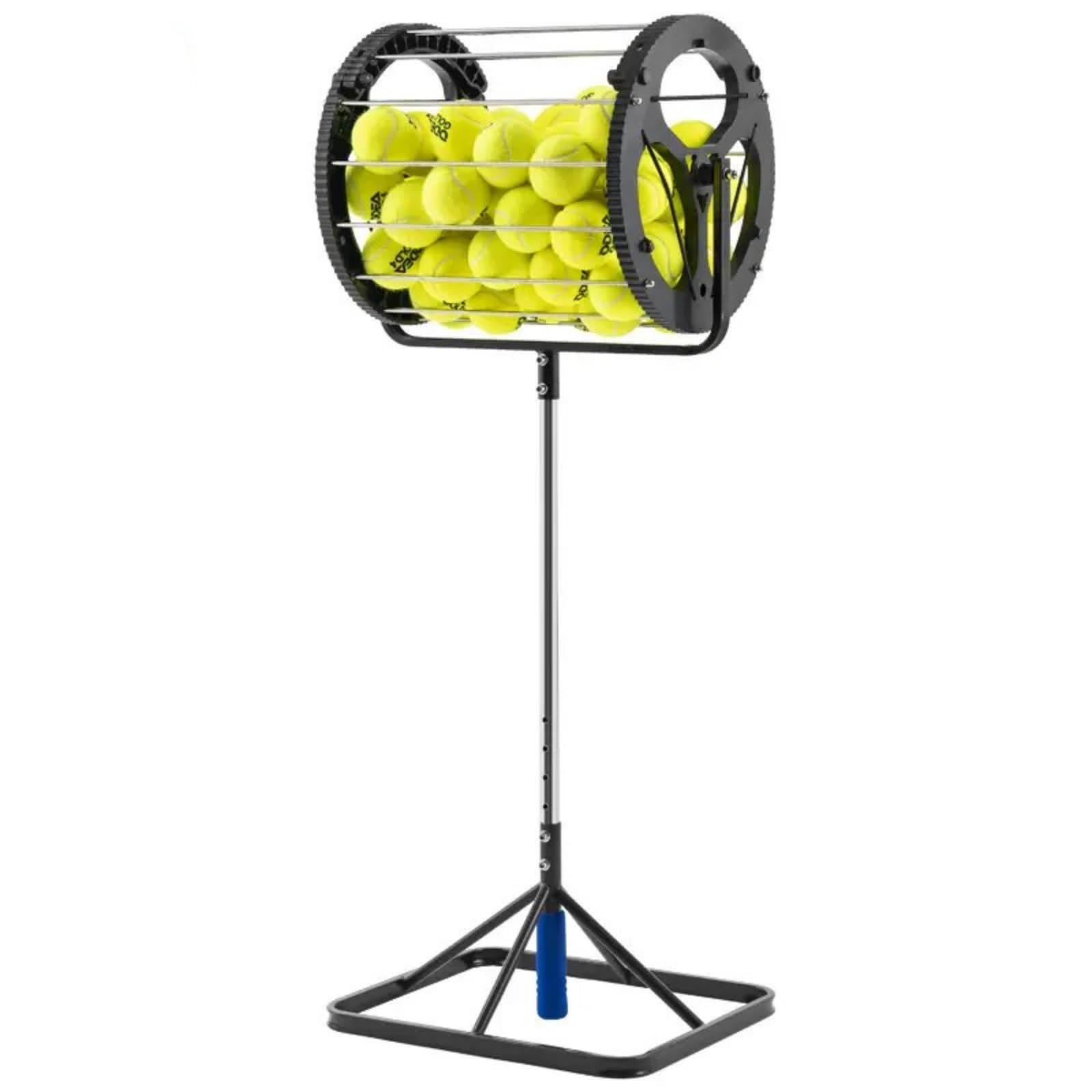 2 in 1 Tennis Balls Pickup, Stainless Steel Tennis Ball, Automatic Tennis Ball Picker, Automatic Balls Receiver with Handle, Collector Holds 55 Tennis Balls, for Gym Court Automatic Tennis Picker
