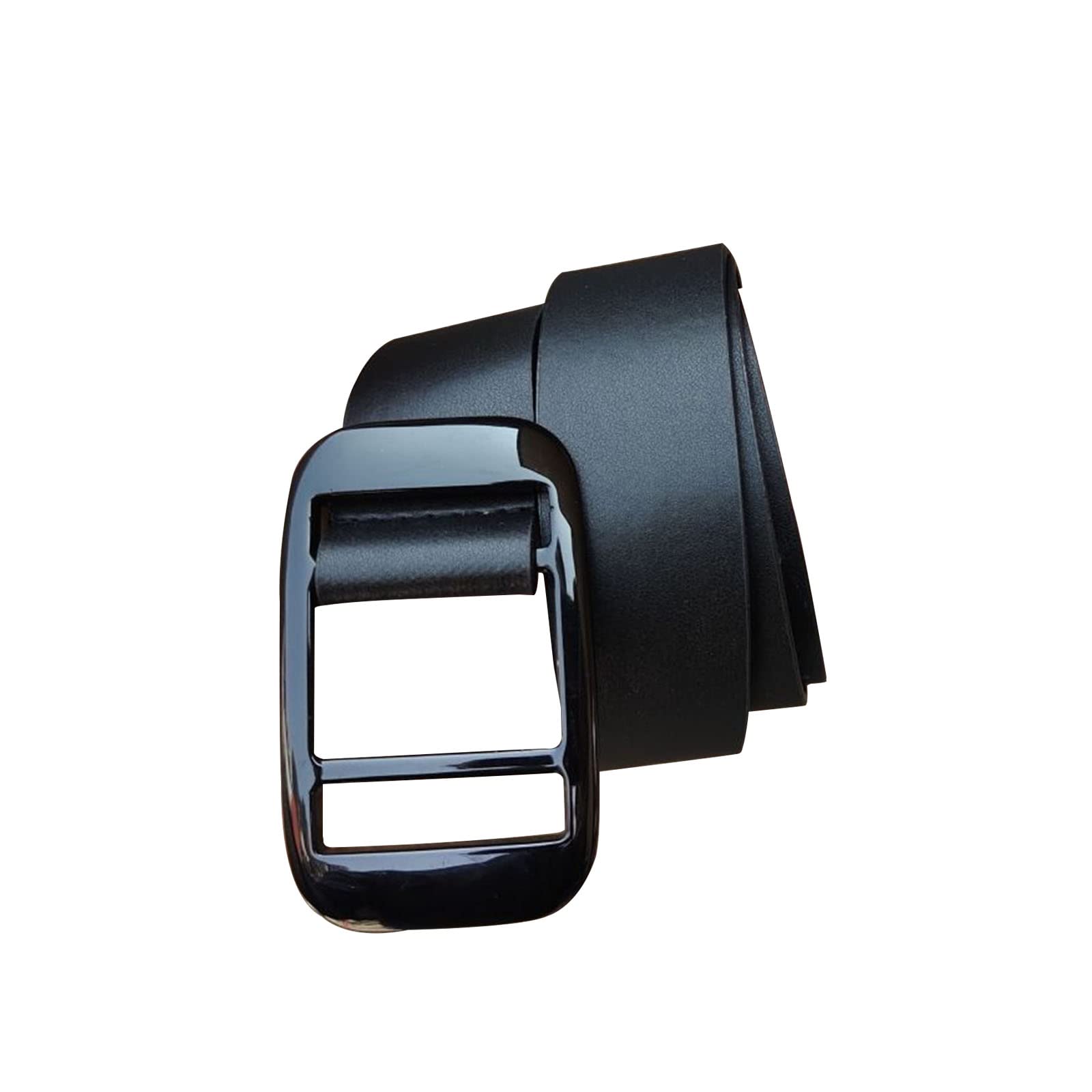 YJSG Men's Allergy Free Belt,No-Scratch Leather Mechanic Belt Dress Belt Buckle,Black,130CM/51.2''