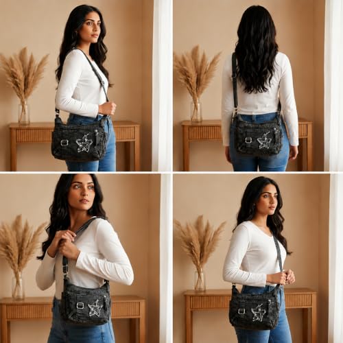 Image of PALAY Women Crossbody Bag Waterproof Nylon Multi-layer Crossbody Bag Casual Satchel Bag Shoulder Bag Messenger Bag Travel Crossbody Bag Day Pack