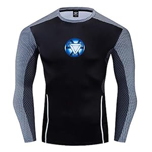 COJETER Camiseta de fitness Superh¨¦roes para hombre Camisa de cobertura Camiseta de compresi¨®n deportiva de manga…