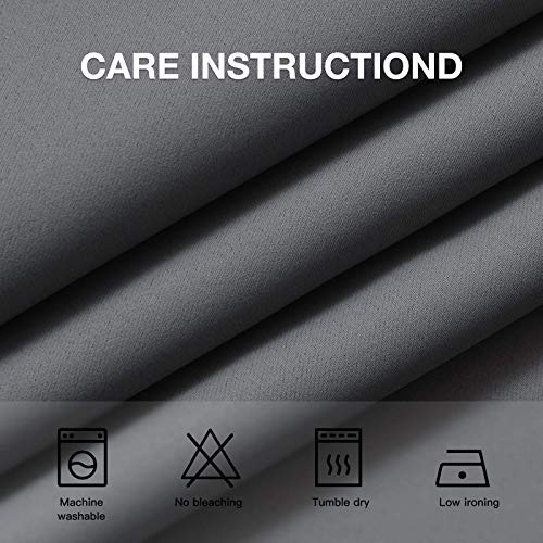 Image of COSVIYA Grommet Room Darkening Grey /Gray Curtains 84 inch Long for Bedroom | Light Blocking Insulated Thermal Curtains for Living Room, Blackout Thick Polyester Window Drapes,42x84 inches, 2 Panels