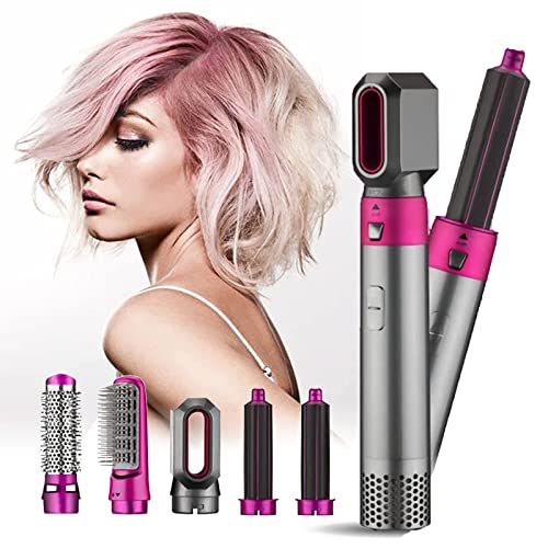 5 en 1 Fer à Boucler, Brosse à air chaud,Sèche-cheveux,Fer à Lisser,Brosse lissante Cheveux chauffante, pour Réaliser des Cheveux Lisses et Brillants,à Vagues Douces ou Bouclées Étroites (JFQ0225-1)
