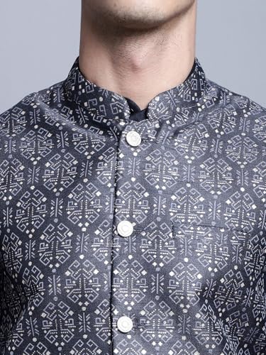 Image of Maple Clothing Men's Nehru Jacket Indian Traditional Vest Brocade Waistcoat Bandhgala Festive Wedding Outfit